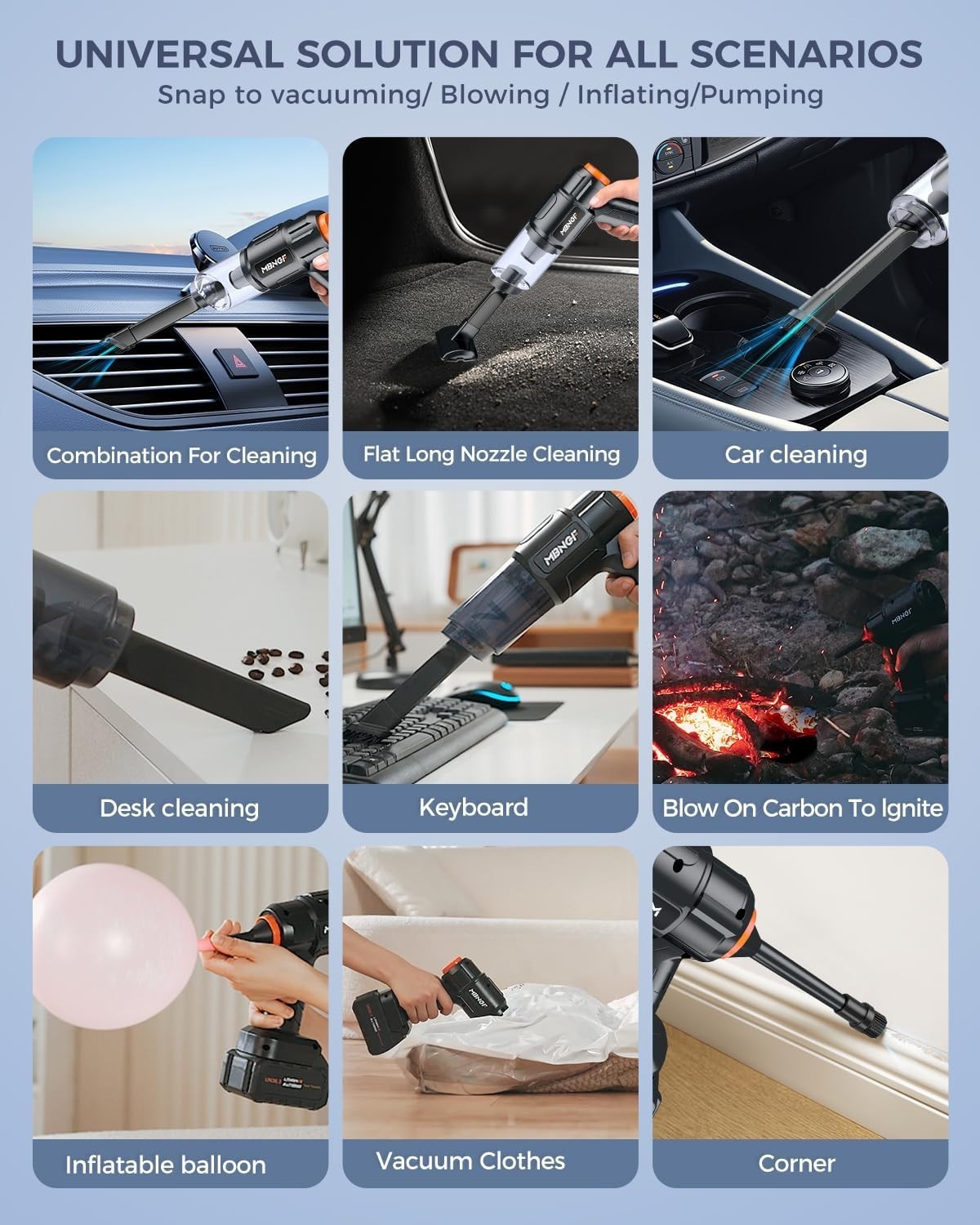 Cordless Car Vacuum 35000PA Suction & Blower Handheld Cleaner MBNGF X9 ULTRA