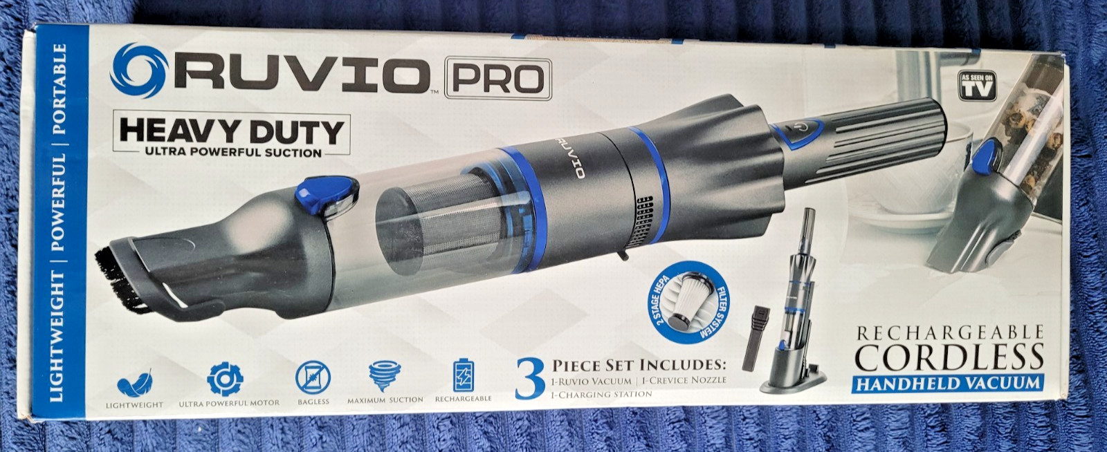 Ruvio Handheld Vacuum Cordless Bagless Rechargeable Hepa Filter TF NEW