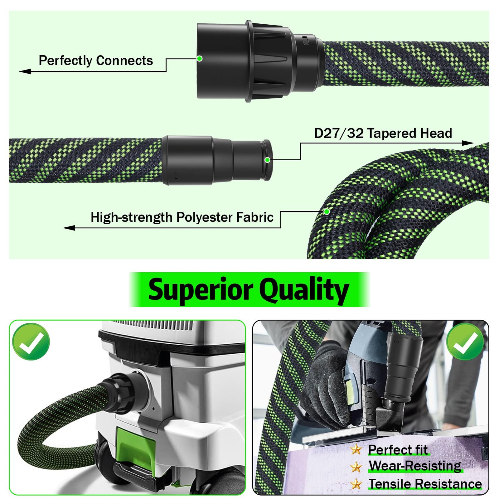 Dust Extractor Hose D27/32×3.5M For Vacuum Hose, Compatible With Festool Ct 2…