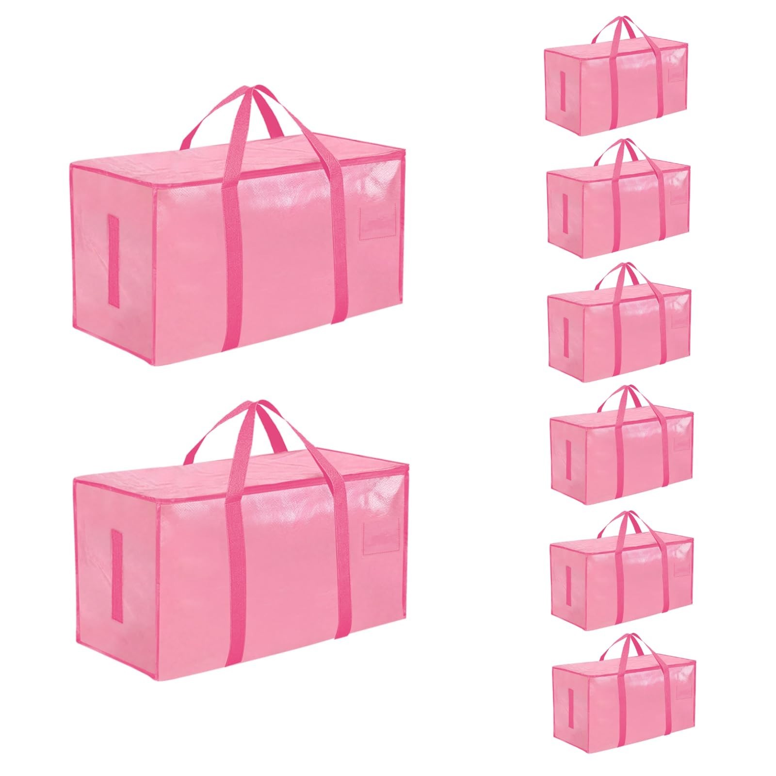 Extra Large Heavy Duty Moving Bags – 8 Pack Waterproof Storage Totes with Zipper