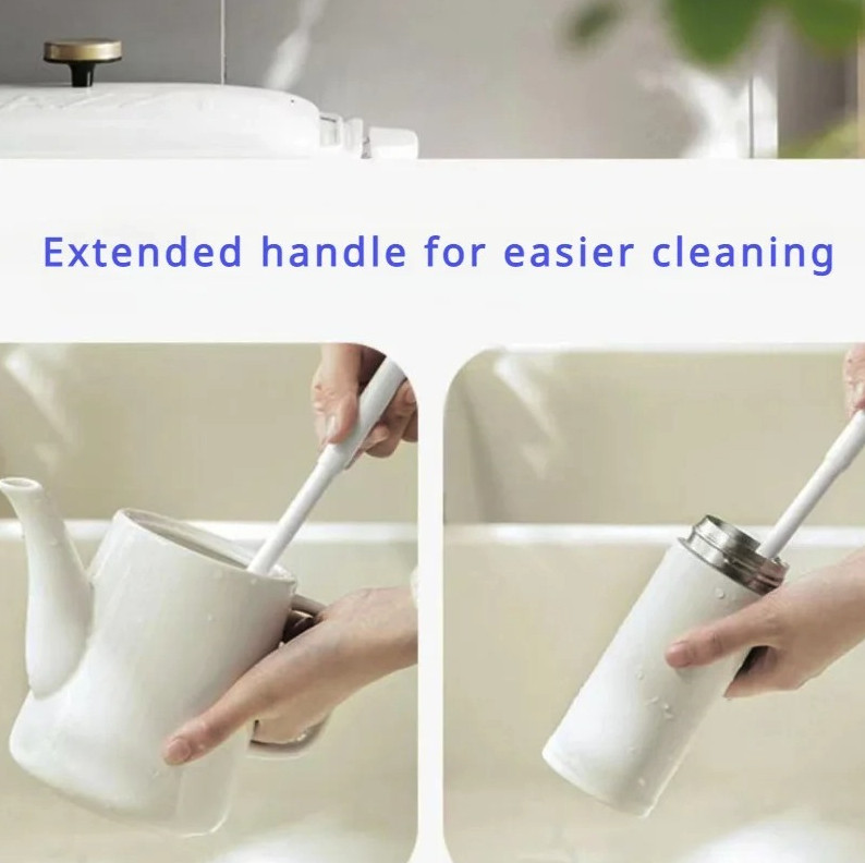 1pc Foldable Silicone Bottle Brush 360° Cleaning Long Handle Reusable – NEW