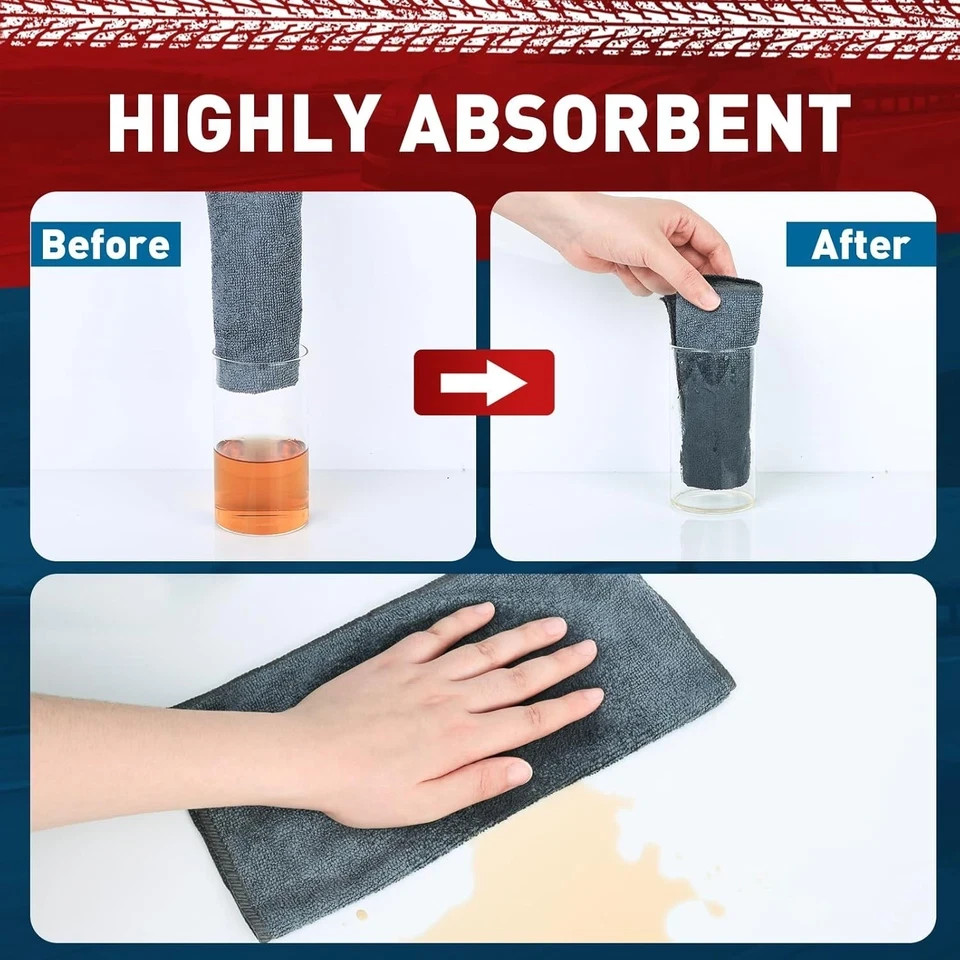 Microfiber Cleaning Cloths Bulk 15 Pack Gray Microfiber Towels for Cars Ultra