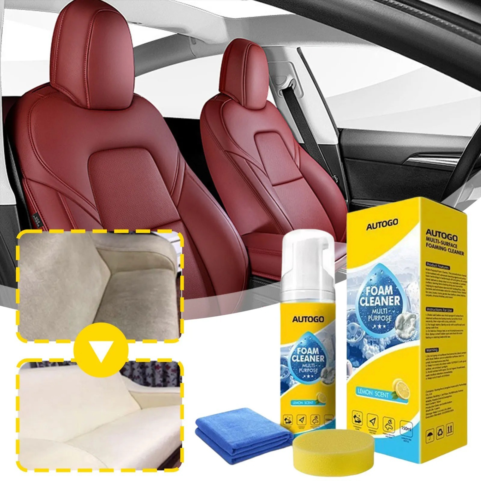 Multifunctional Foam Cleaner For Car Interior Strong Stain Remover USA