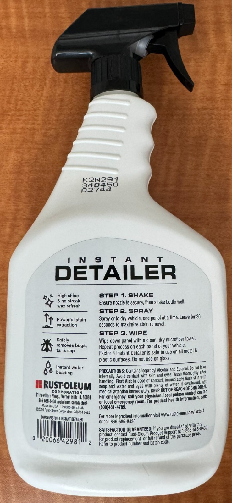 3 Factor 4 By Rust-Oleum Instant Spray Car Detailer Cleans, Shines, And Protects