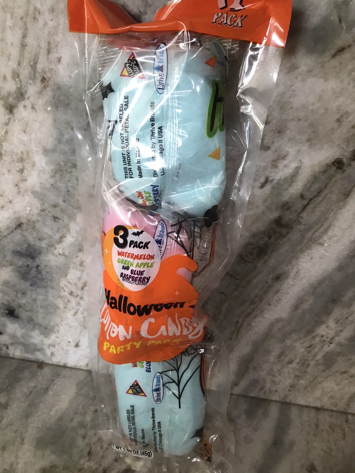 ShipN24Hours. New-Halloween Cotton Candy Patry Pack. 3 pack. 45 Gr. 3 Flavors.