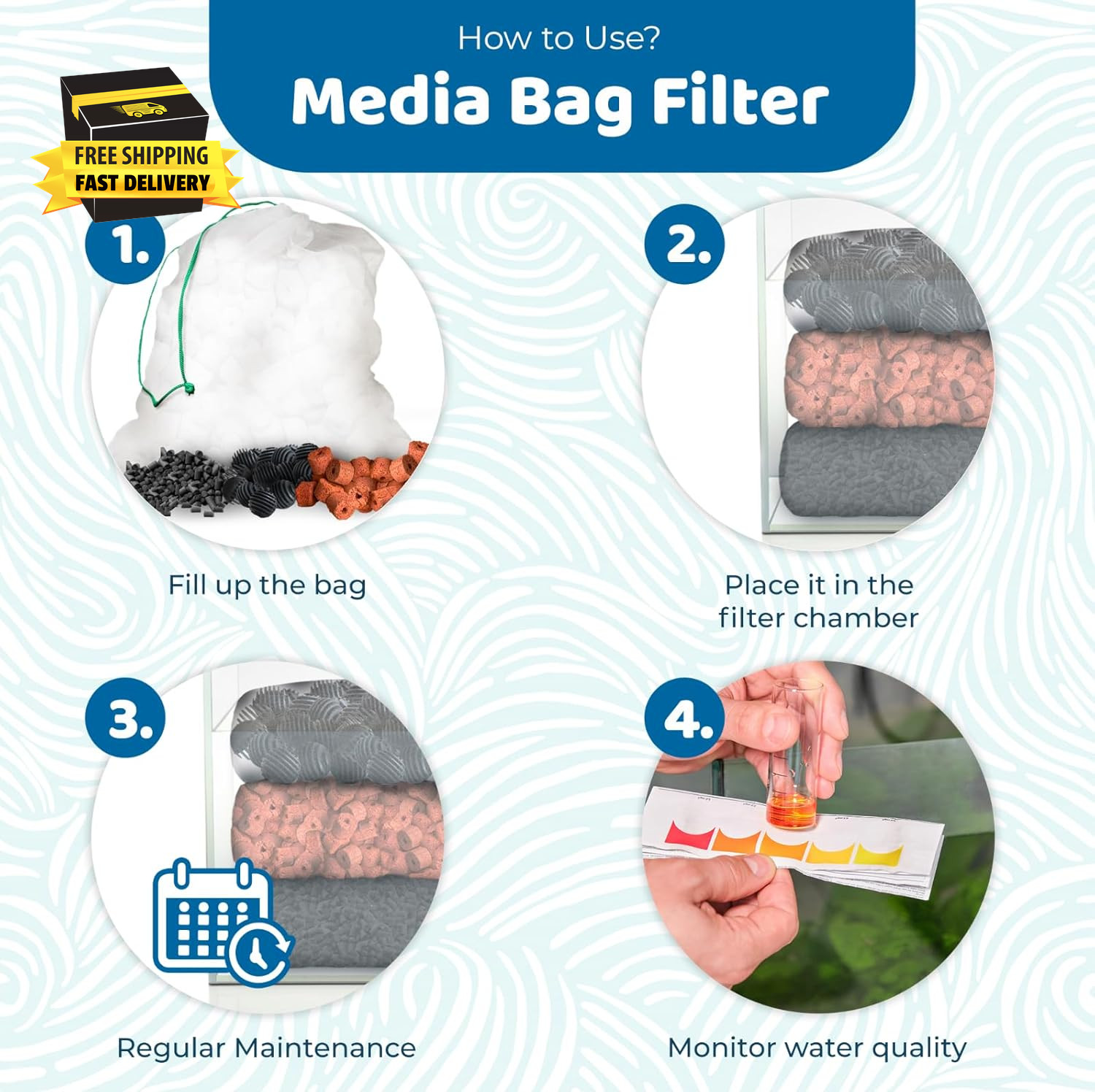 Media Filter Bags, White Mesh Nylon Pouch for Holding Aquarium Active Carbon, Bi
