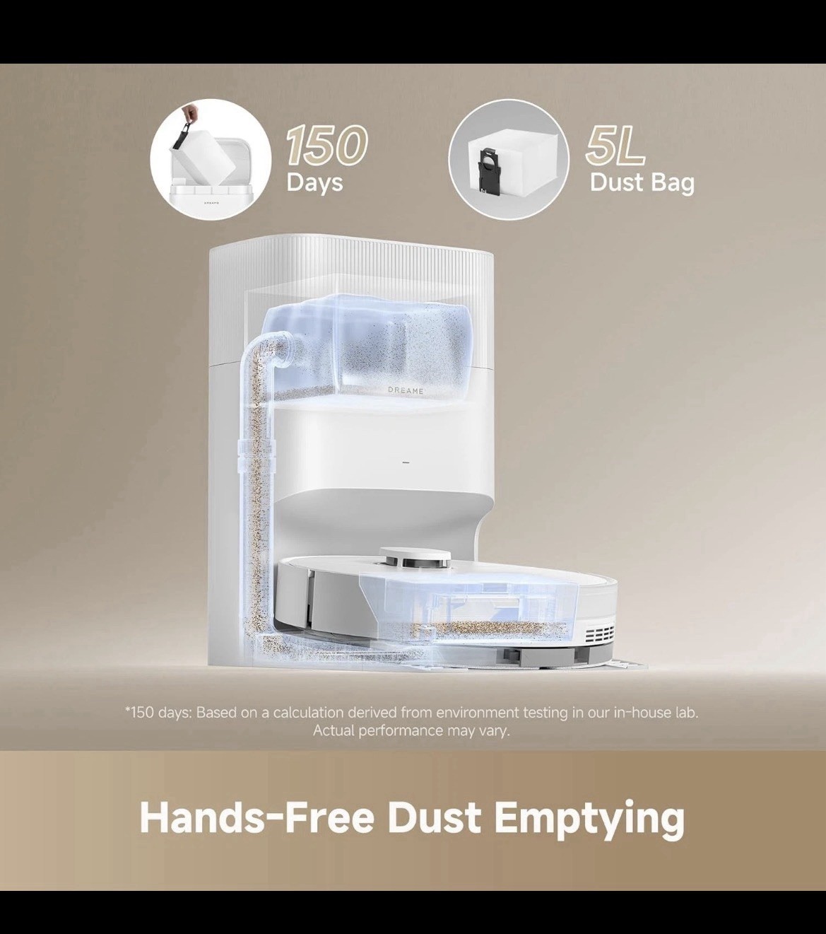 DREAME D20 Plus Robot Vacuum & Mop, 13,000Pa Suction, Self-Emptying w/ Dust Bag