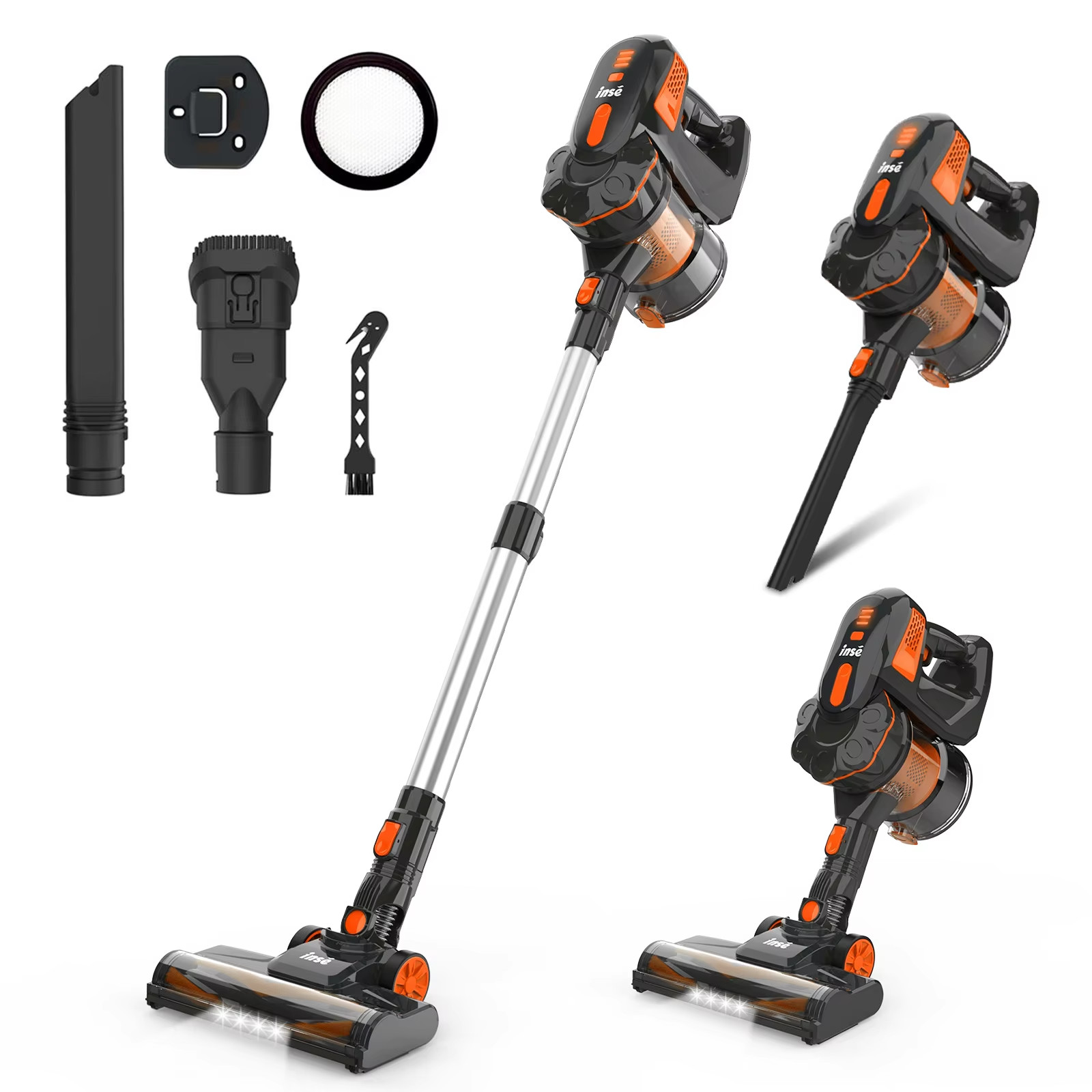Cordless Vacuum Cleaner, 20Kpa Stick Vacuum up to 40Min Runtime, 6-In-1 Cordless