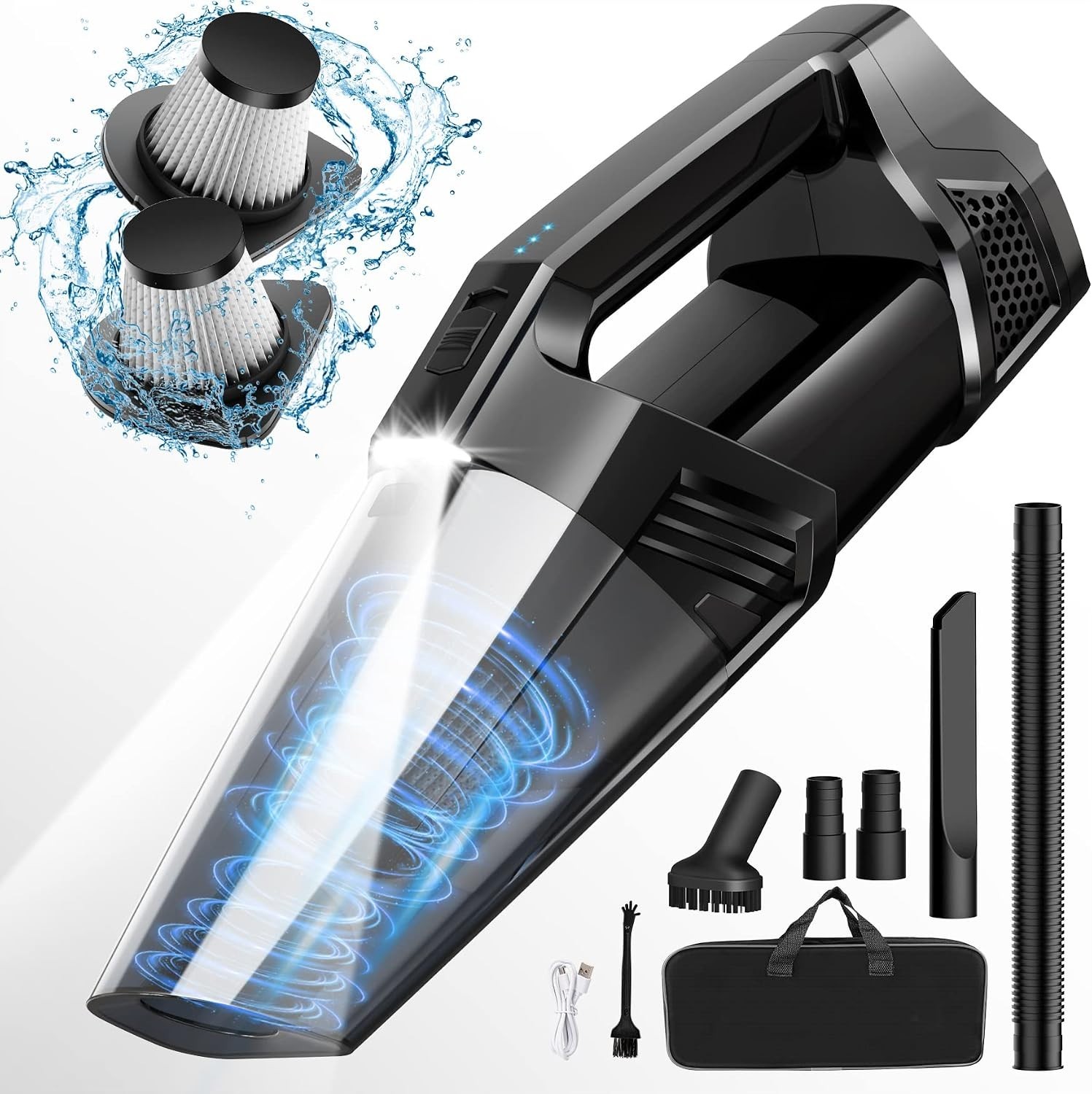 Lightweight Rechargeable Portable Car Vacuum with HEPA & High Power Suction