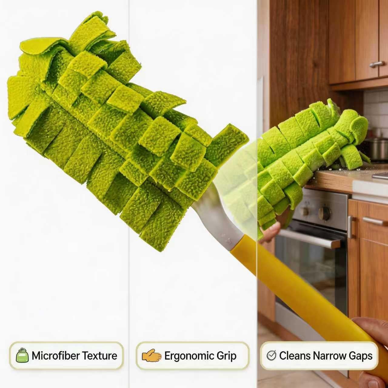 5 PCS Reusable Fleece Duster Refills, Washable Pads with Handle for Swiffer