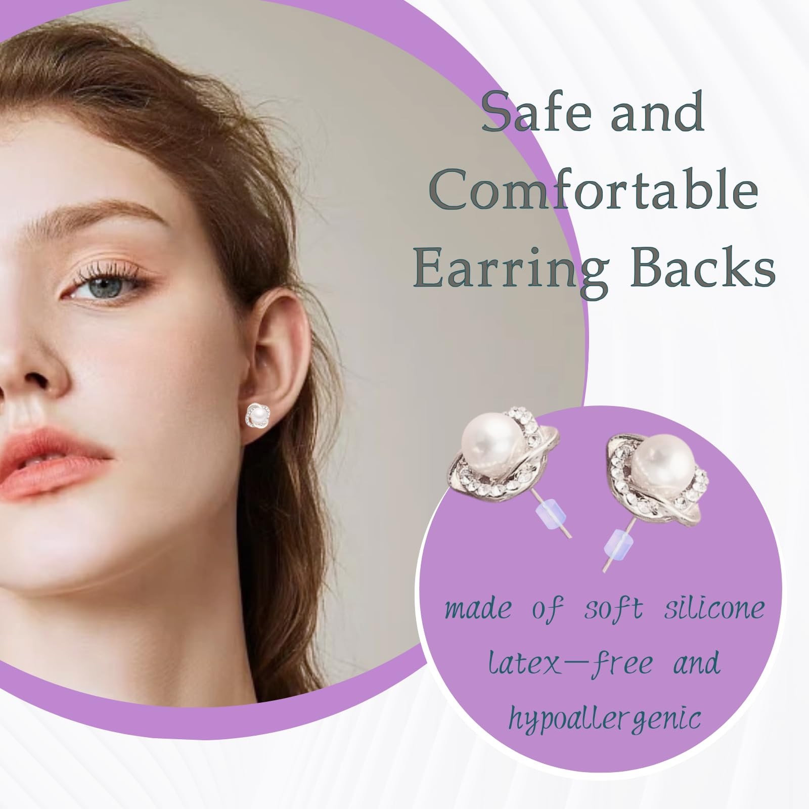 Clear Earring Backs, 200PCS Plastic Stoppers, Tube