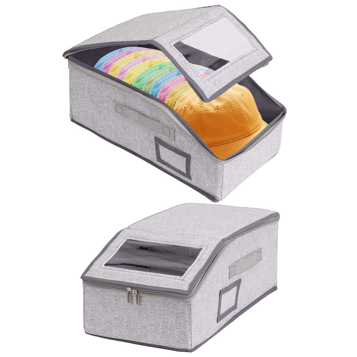 1/2/3PC Hat Storage Dust Bag Baseball Hat Cap Organizer Clear Rack Zipper Holder