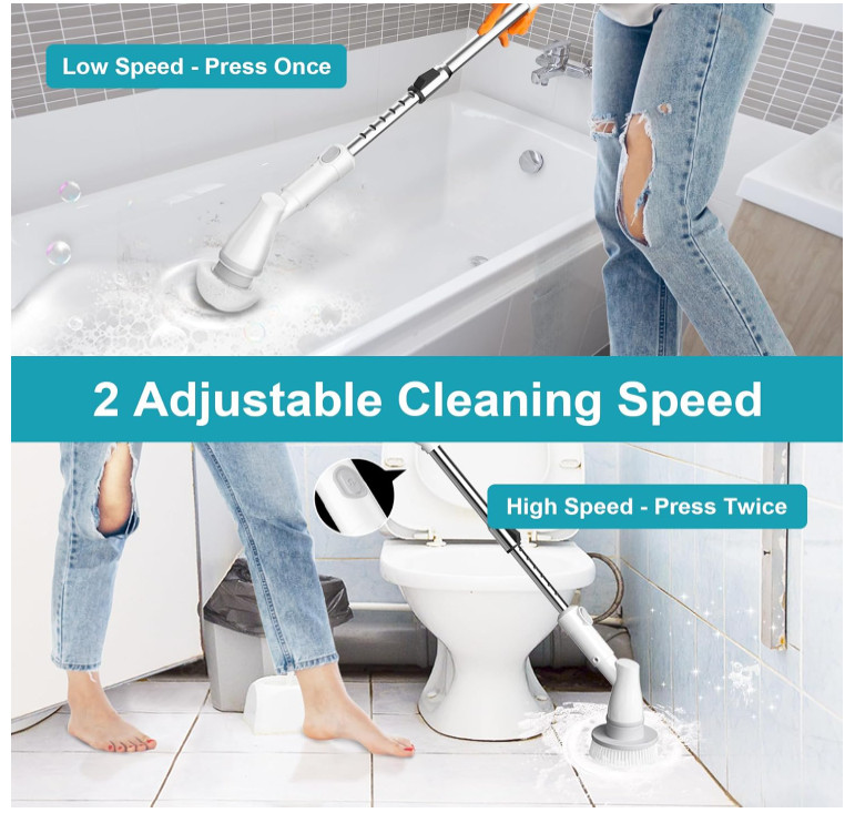 Ultrean Electric Spin Scrubber Cordless Power Brush Shower Bathroom Tile Cleaner