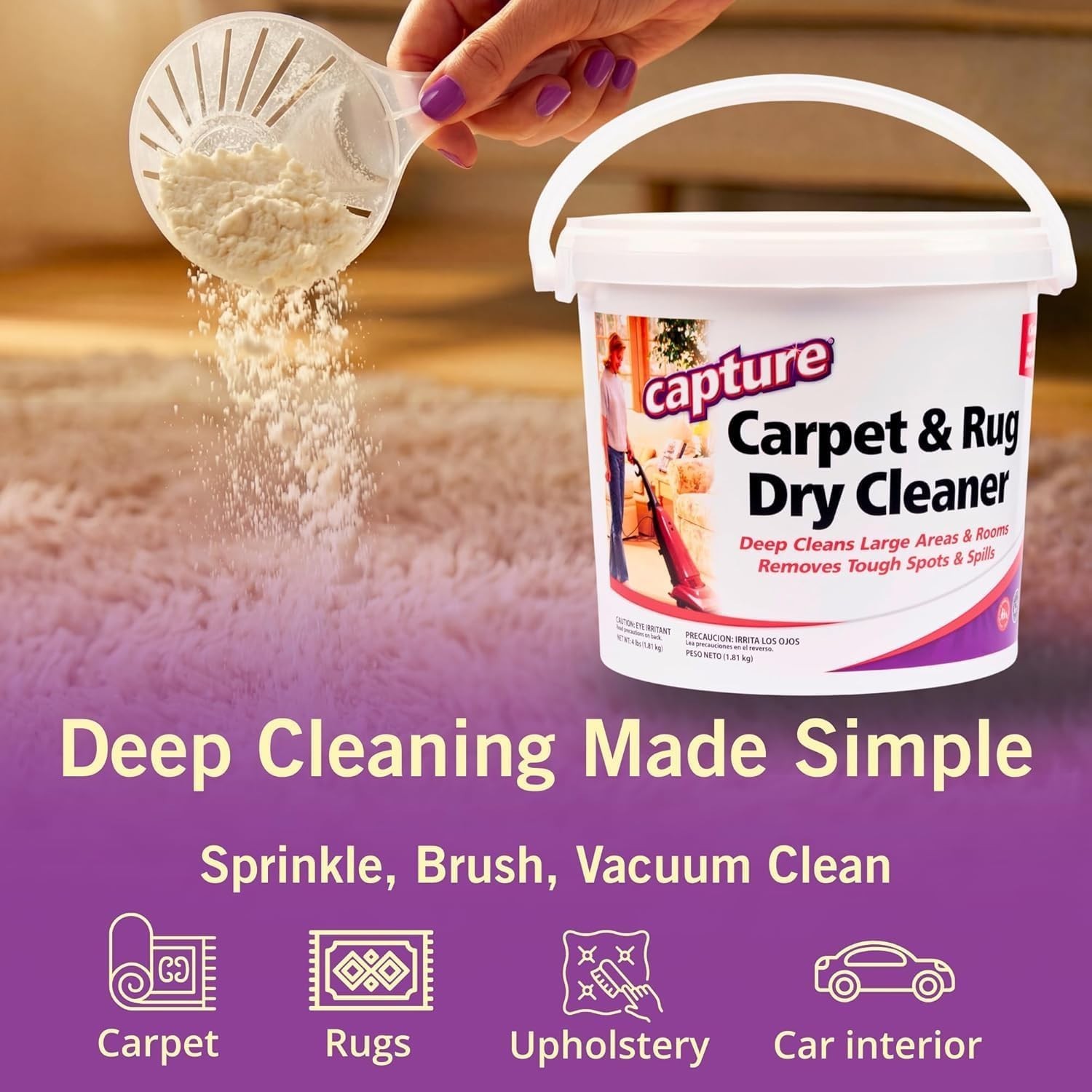Carpet & Rug Dry Cleaner Carpet Deodorizer & Freshener Powder 4 lb | Carpet C…