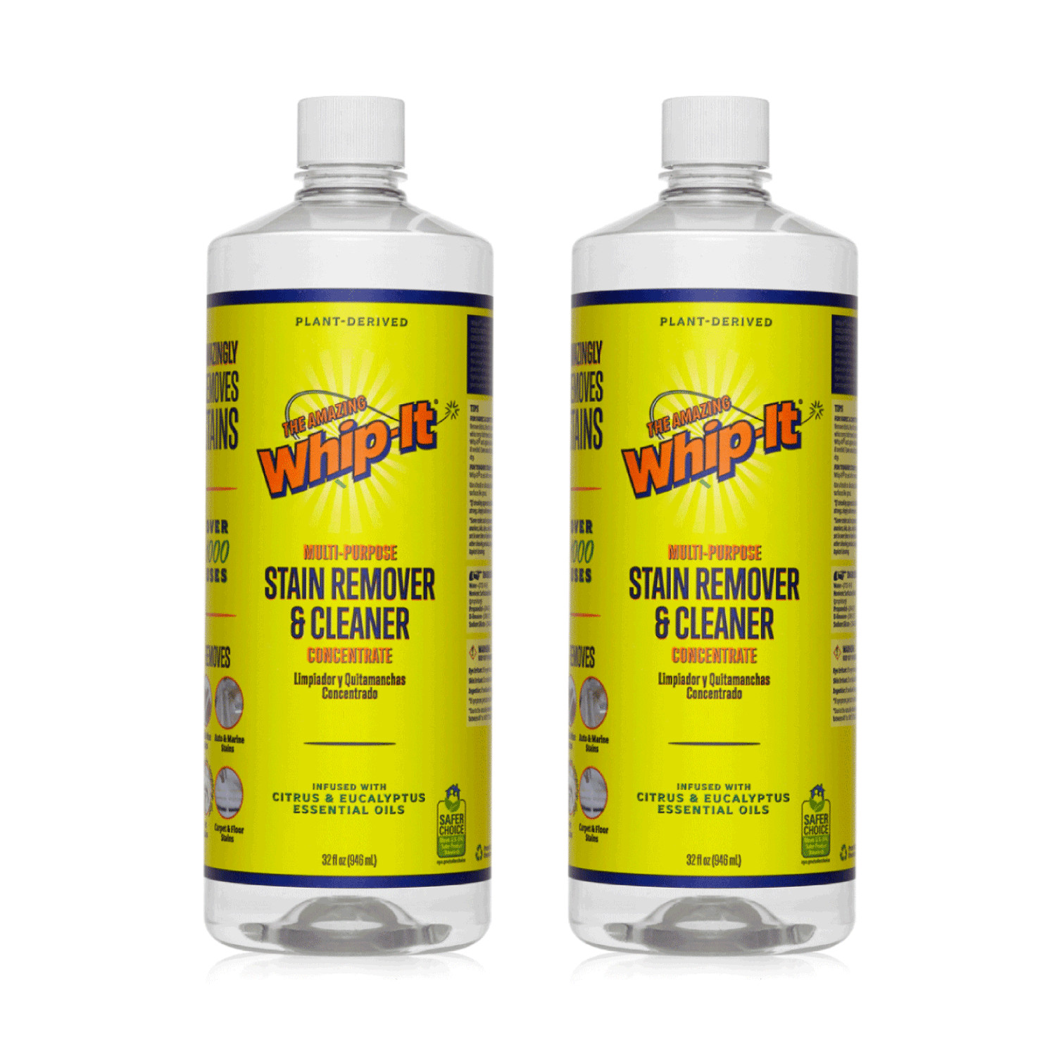 Whip-It All Purpose Cleaner & Stain Remover Concentrate, 32 OZ , BULK LOT OF 2
