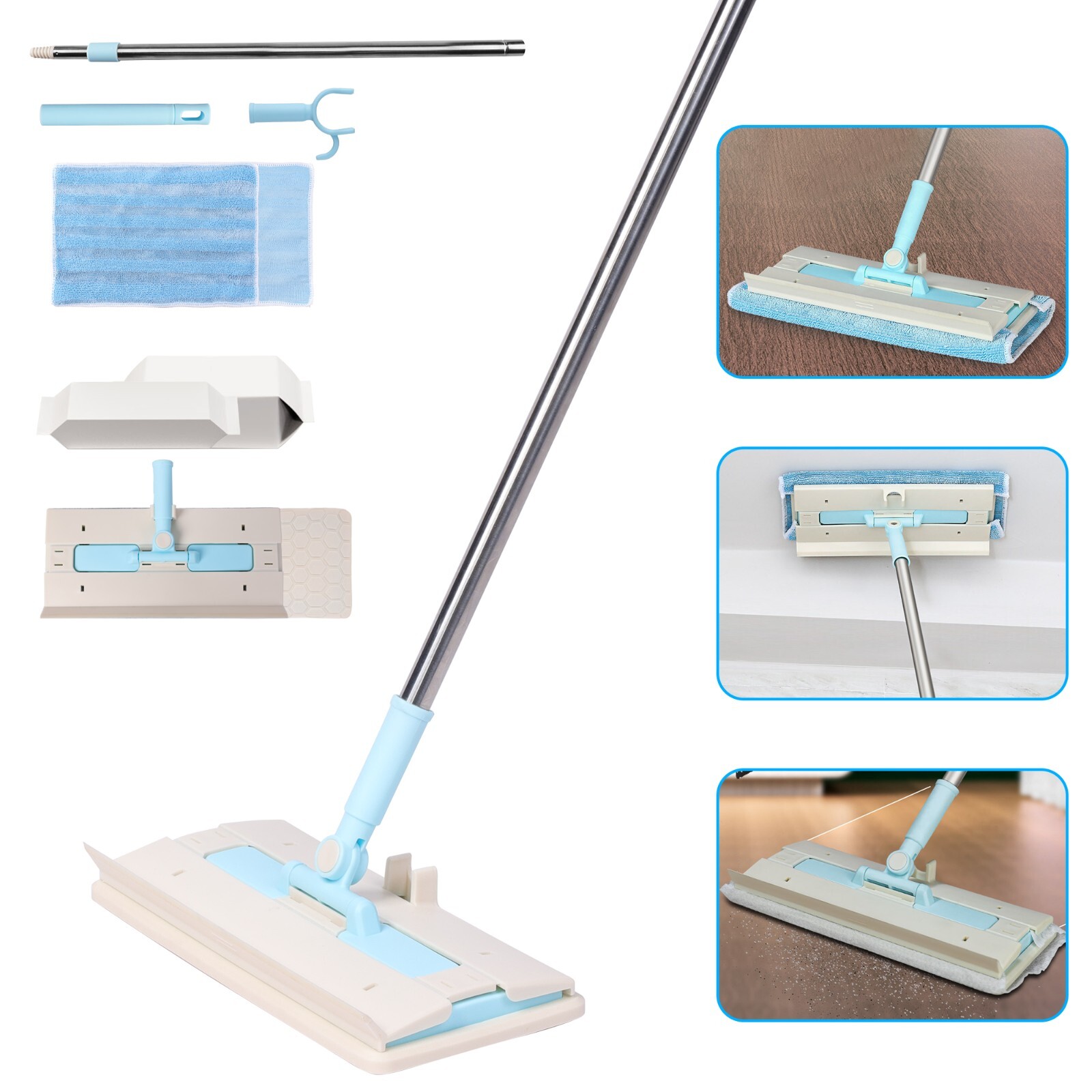 Multifunct Stretchable Dust Mop Microfiber Mop for Floor Wall Cleaning Dry Damp