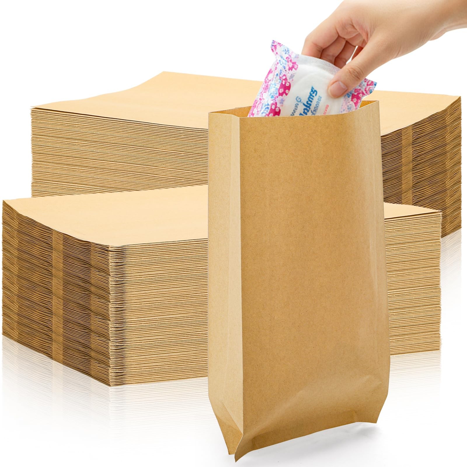 ZOOFOX 300 Pieces Waxed Kraft Sanitary 9.8″ L x 5.5″ W x 1.6″ H, Light Brown