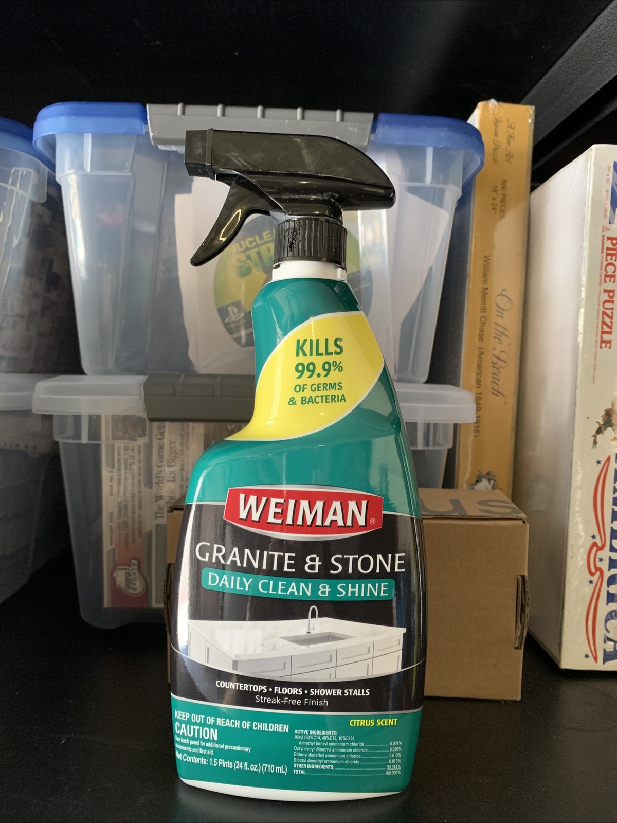 Weiman GRANITE & STONE Streak-Free CLEANER POLISH Marble Tile Floor 24oz Spray