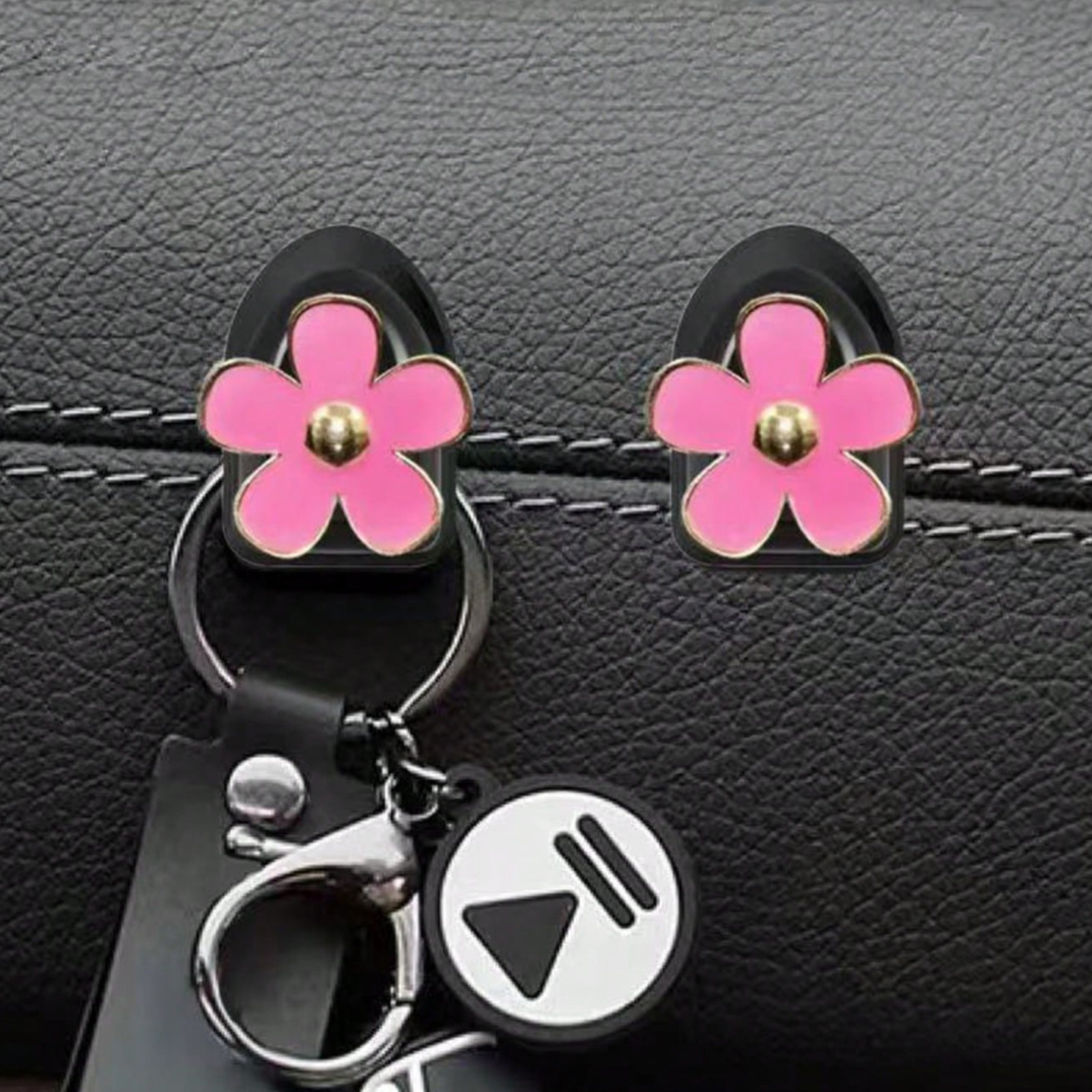 Car Mini Hooks Cute Flower Daisy Adhesive Hanger Interior Auto Accessories 2Pcs