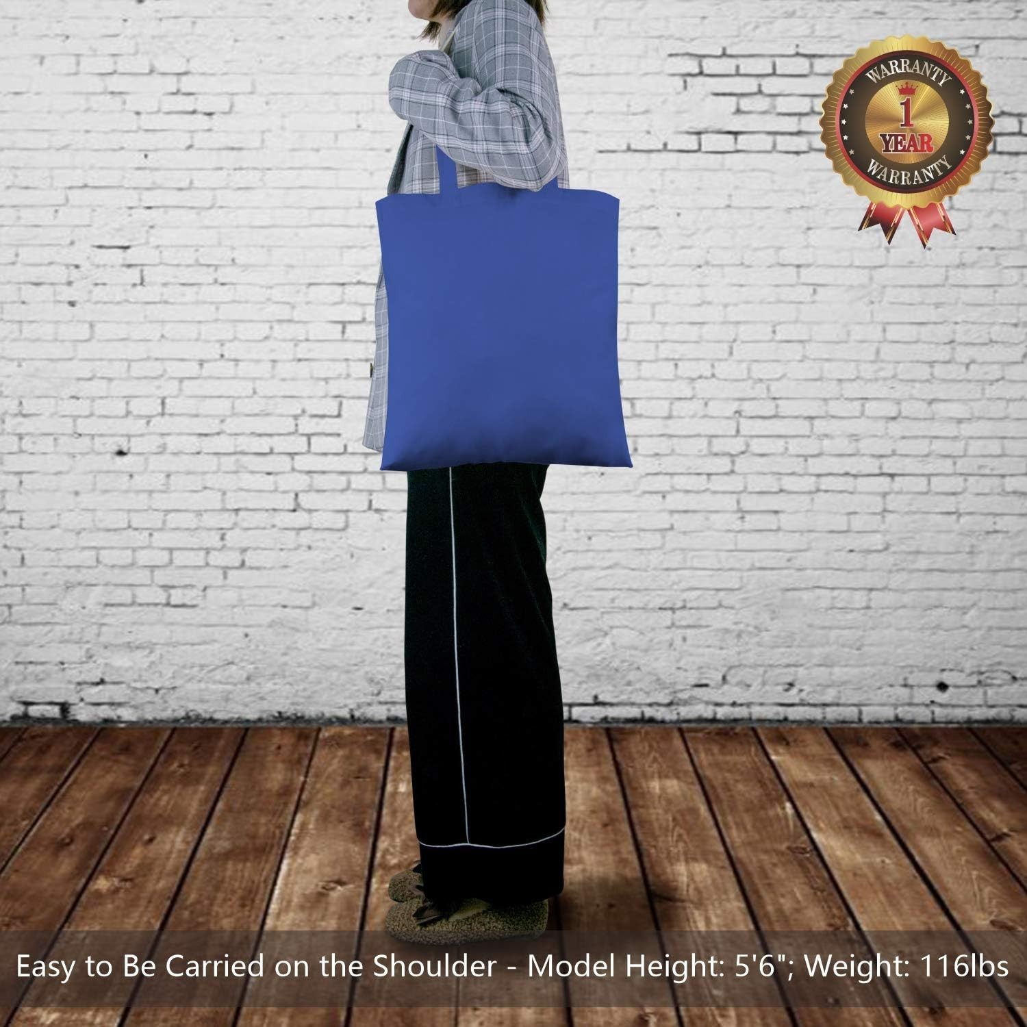 Lightweight 5-Pack of Durable Blue Cotton Shopping Bags for Sustainable Living
