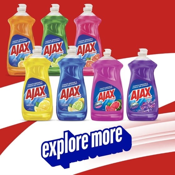 2pk Ajax Ultra Triple Action, Dishwashing Liquid Dish Soap, Orange 90 fl oz