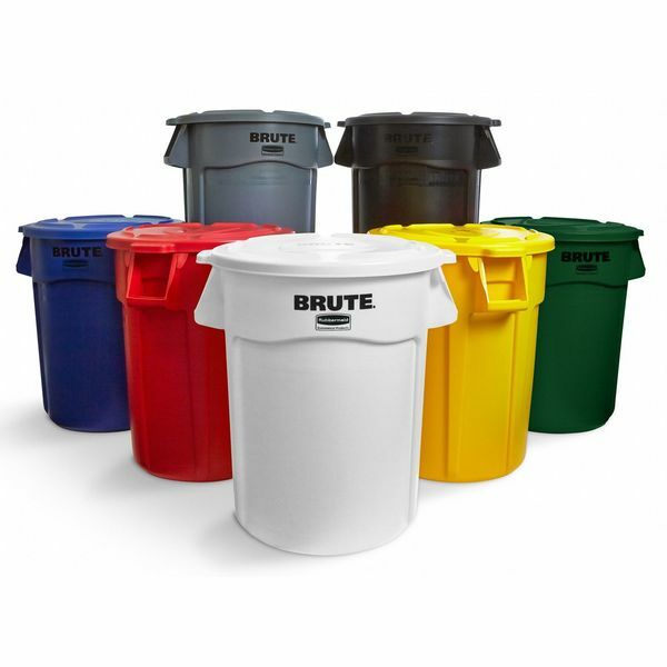 Rubbermaid Fg263100gray Brute Round Gray Trash Can Top