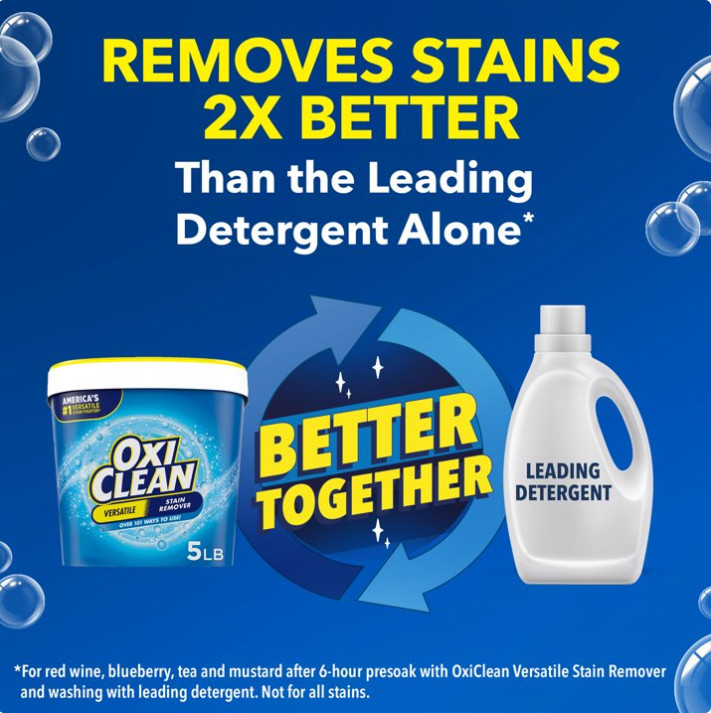 4 Pack OxiClean Versatile Stain Remover Powder, Around the Home&Laundry,5 lb Pk