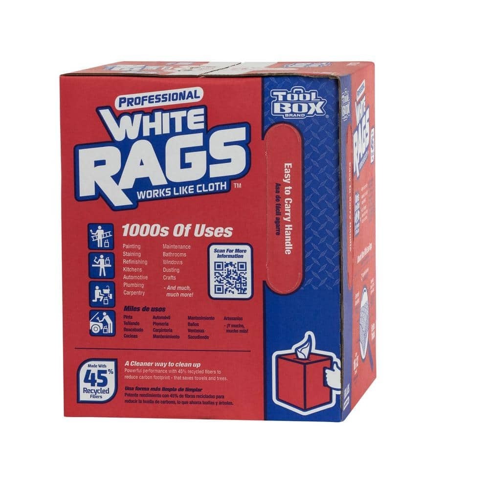 Professional White Disposable Painter’s Rags Natural Fiber 200 Sheets 10×11
