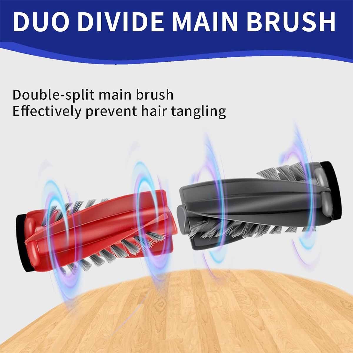 Main Brush Replacement Pair for Roborock Qrevo Curv Robot Vacuum Cleaner USA