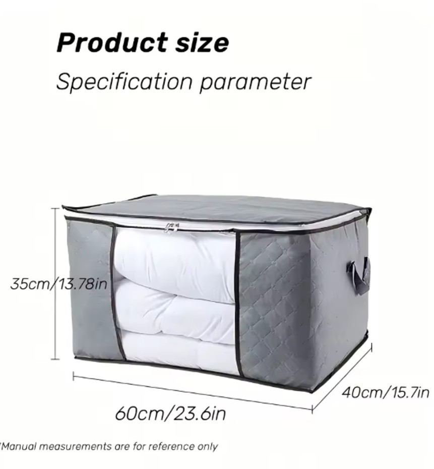 1 pc Extra Large Storage Bag with Handle Window Clothing Quilt Organizer