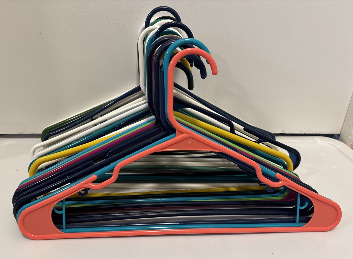 Lot Of 30 – Assorted Colors Adult-Size Plastic Tubular Hangers