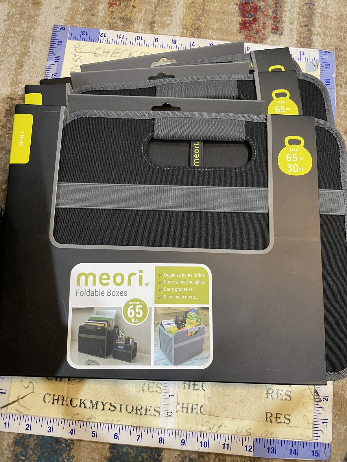 5X Meori Small Folderable Box (A1000025) Holds 65lbs 4gal/15L Organizer