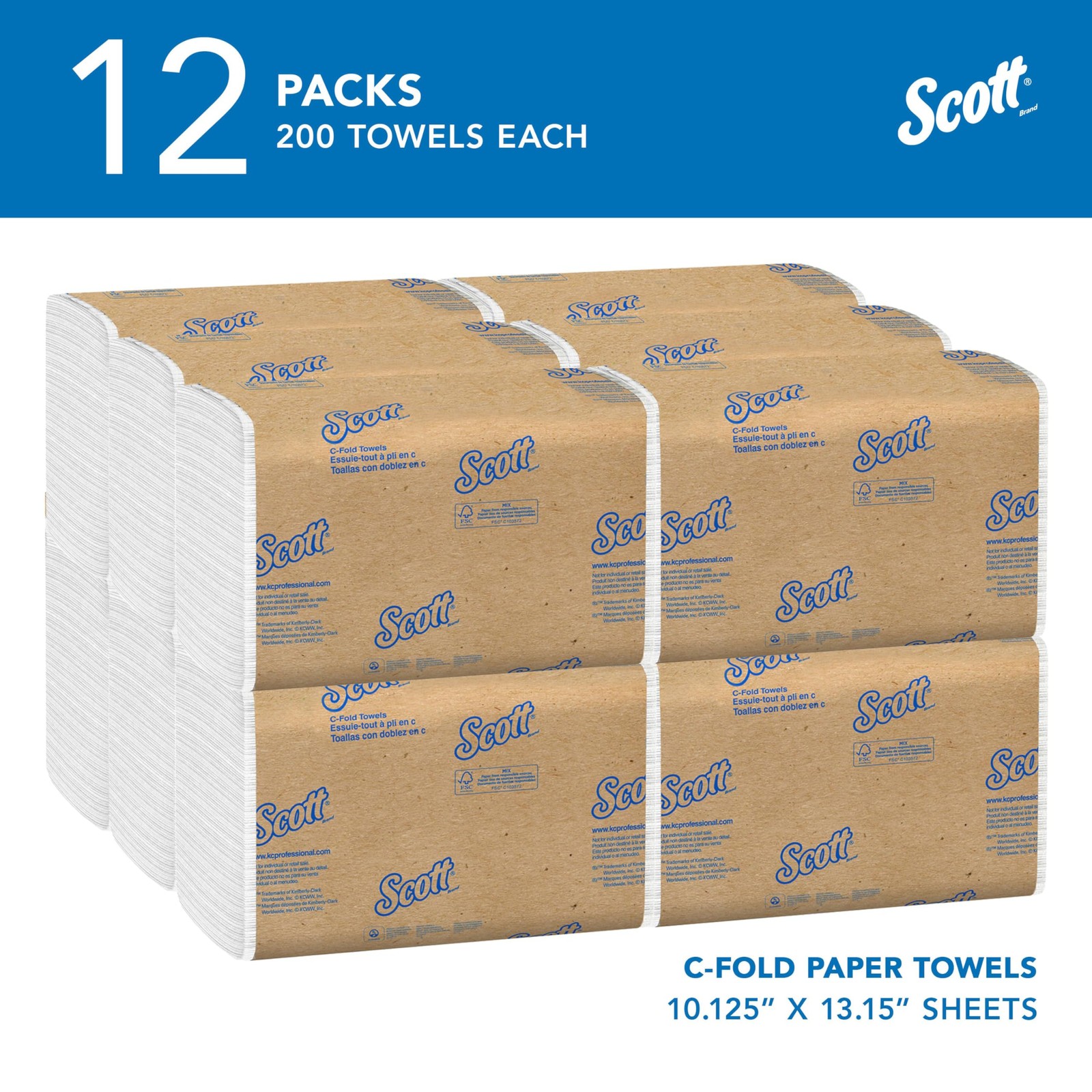 Scott professional Essential C-Fold Folded Paper Towels Bulk (01510 Fast-Drying