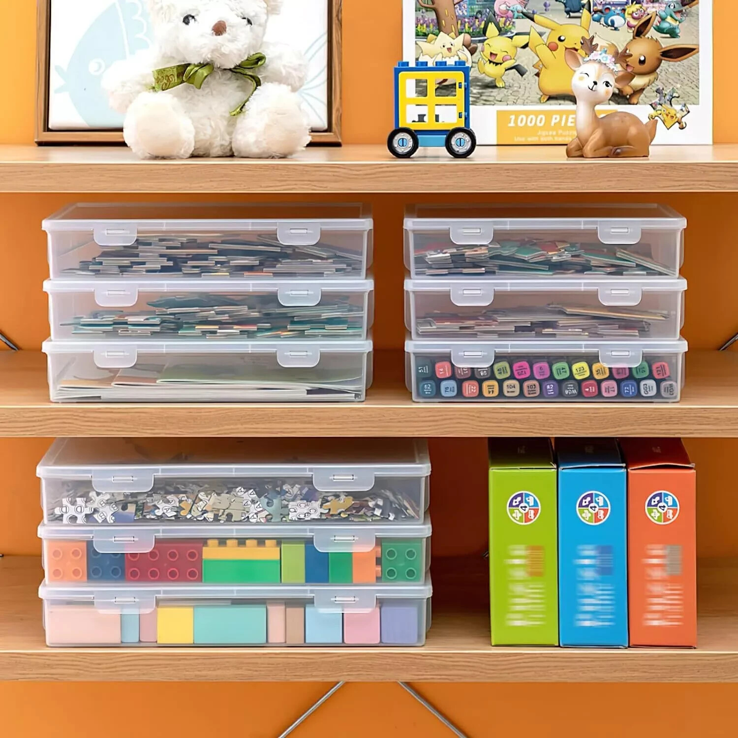 12 Pack Clear Plastic Storage Containers Lids 8 X5X1.75 Inch Empty Hinged Boxes
