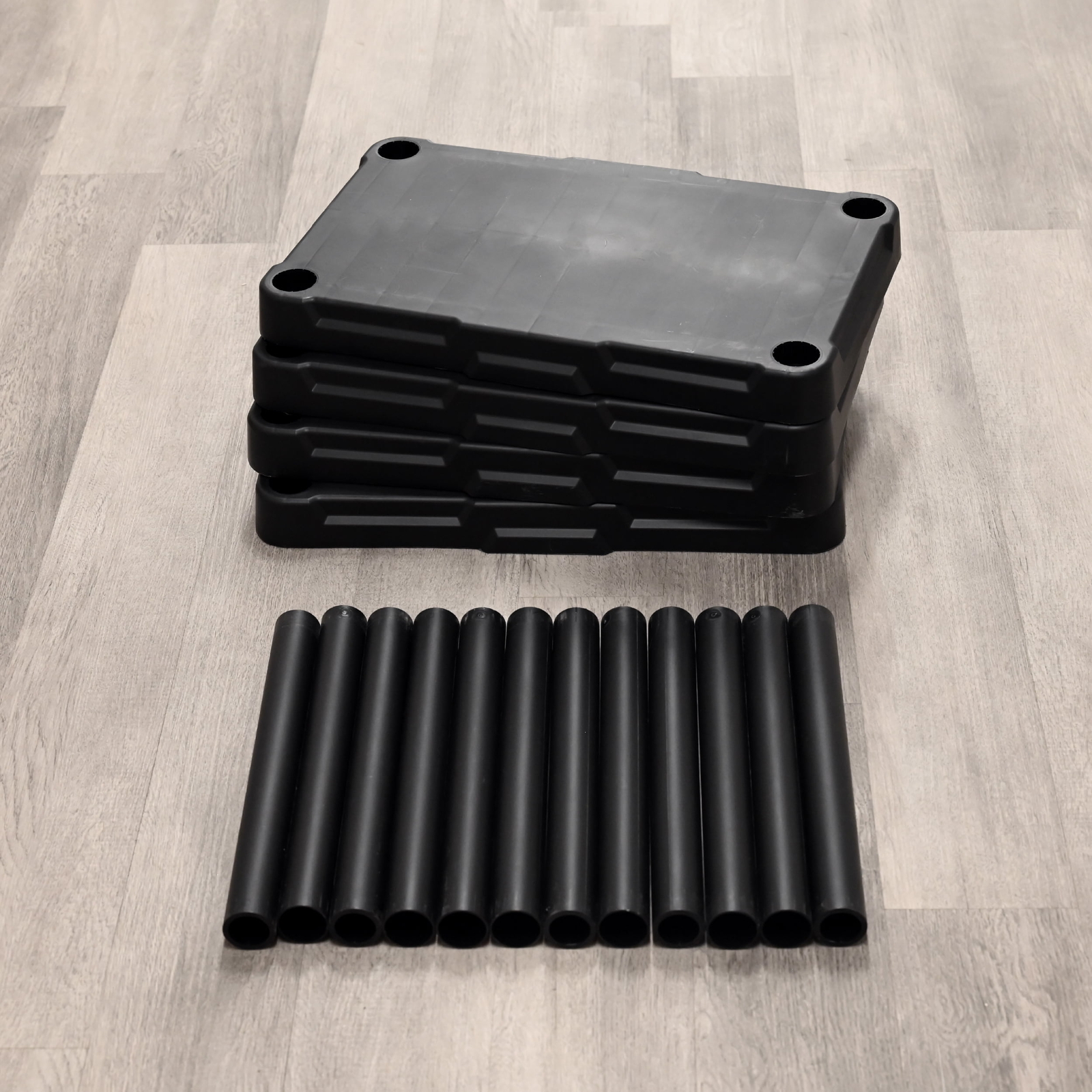 4-Shelf Black Plastic Storage Shelf, 22″ W x 14″ D x 47″ H,