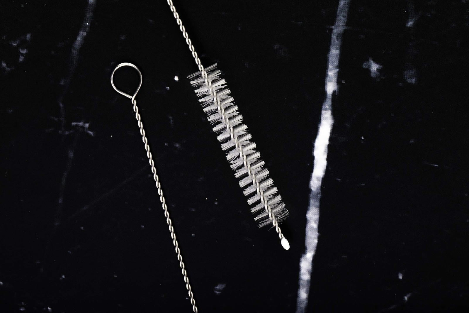 2 Drinking Straw Cleaning Brush Long – Bristle 2 Count, Stainless Steel