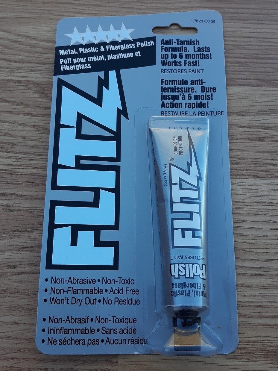 Flitz Polishing Paste Cleans Polishes & Protects Metal Plastic BP03511 1.76 oz.