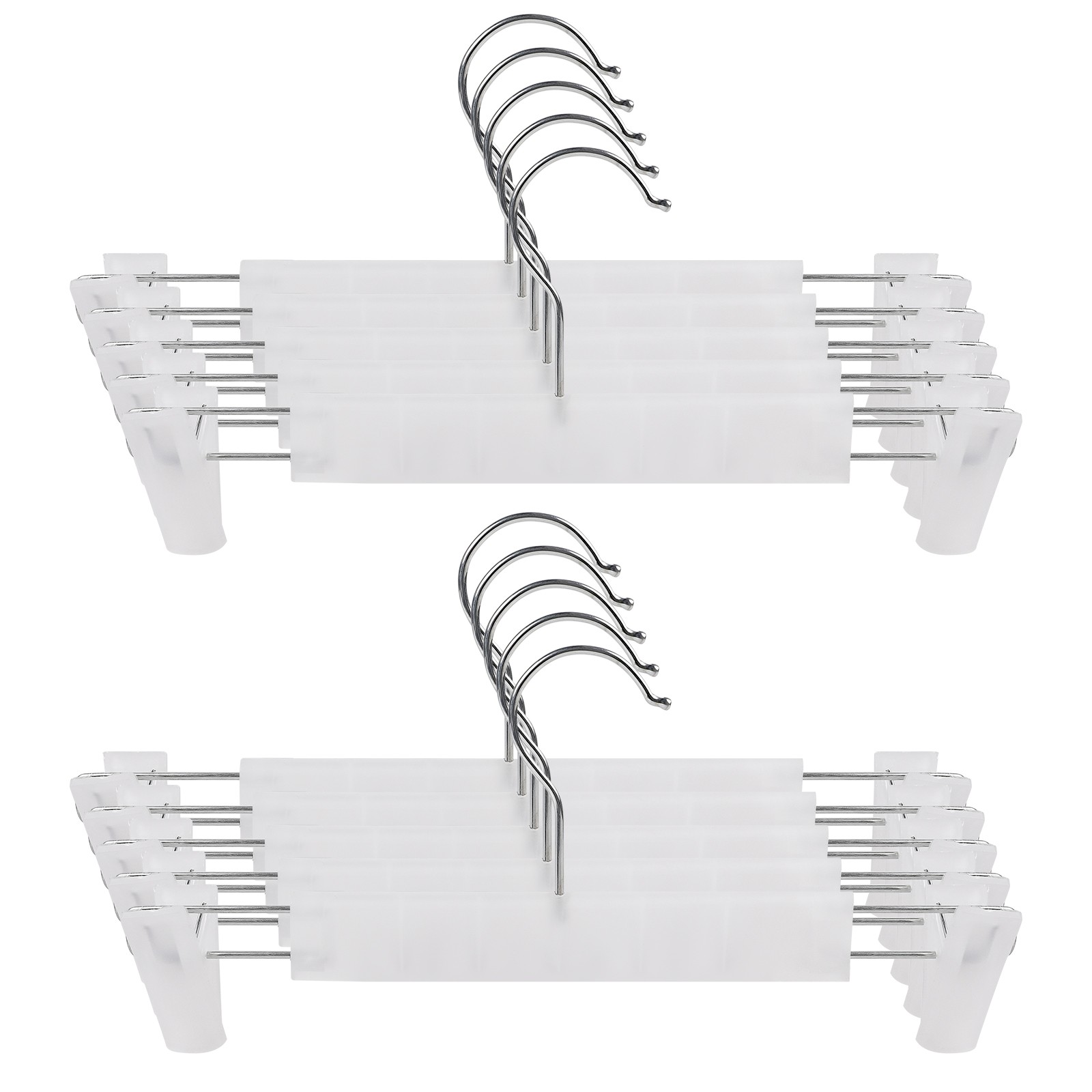 10-40PC Durable Pants Hangers with Non-Slip Clips For Trouser Jeans Clothes 12″W