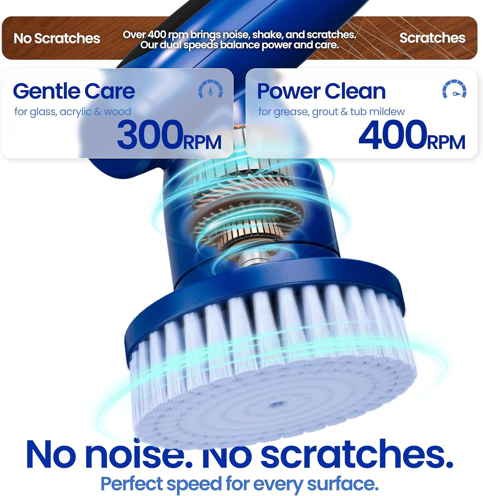 Electric Spin Scrubber 8 Attachments Waterproof Cordless Power Cleaner 120 Min