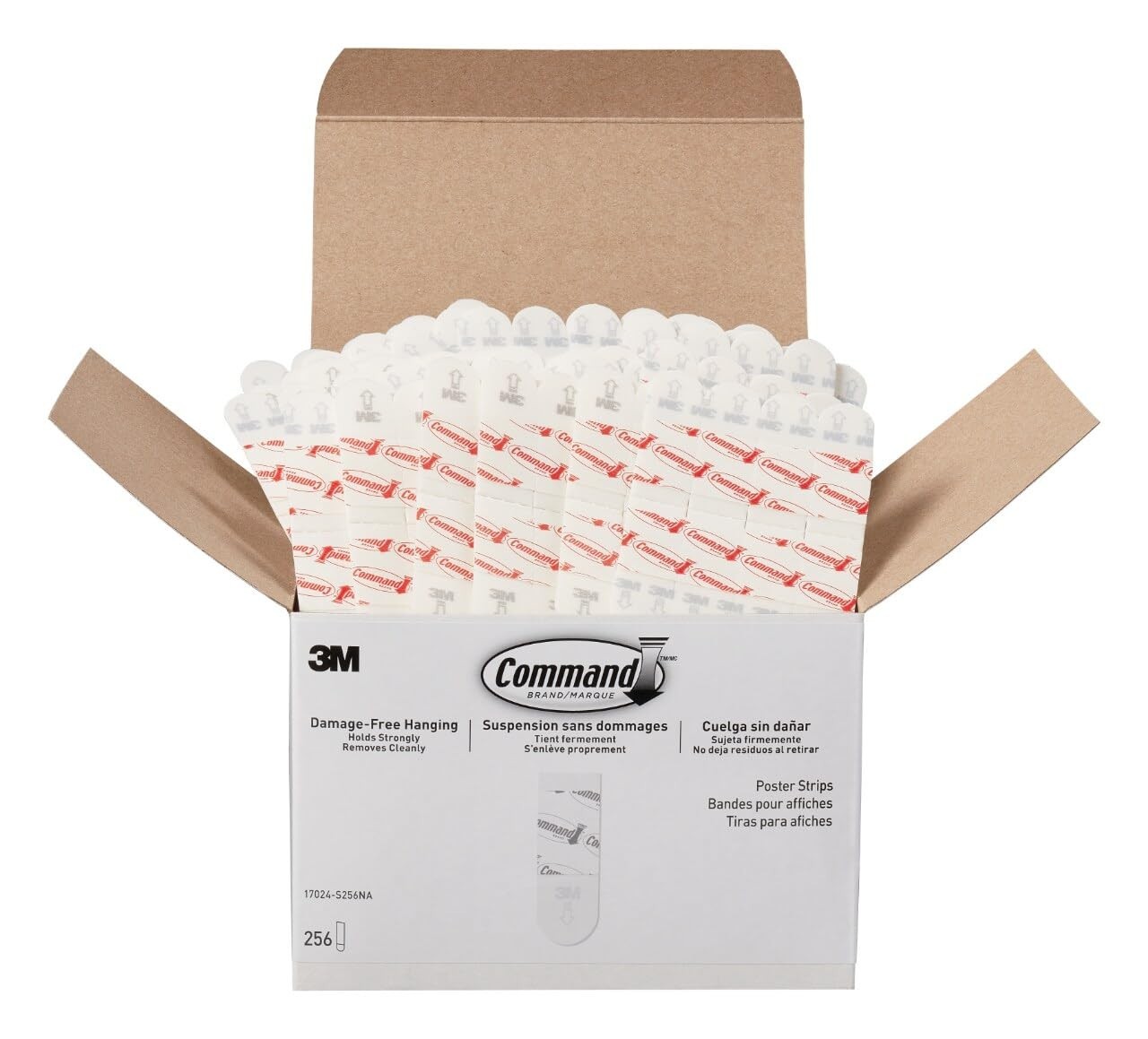 Command Poster Strips 256 Damage Free No Tools White Adhesive Great
