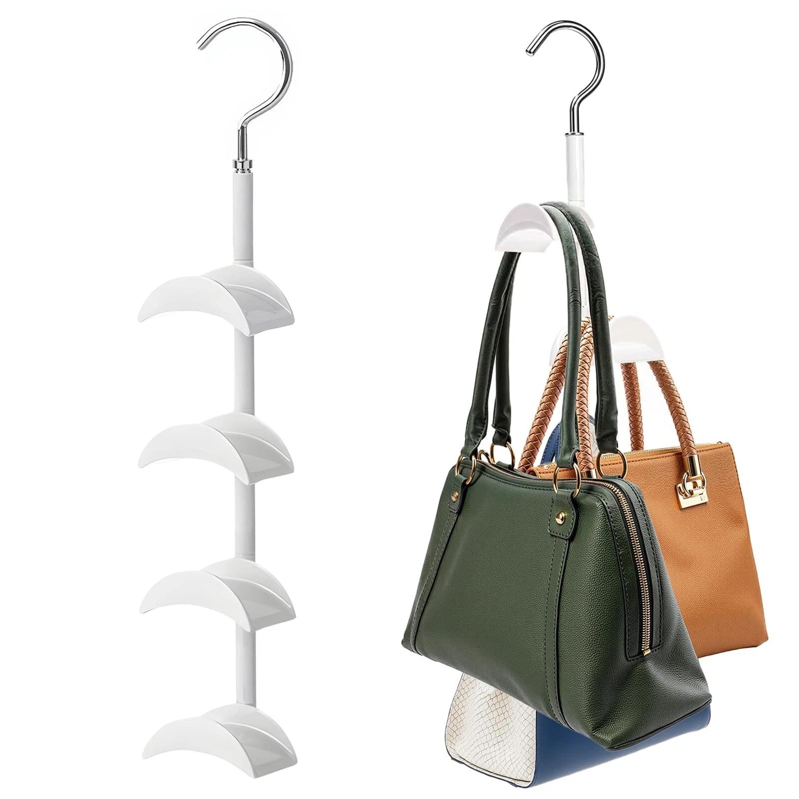 Purse Hanger Organizer for Closet, Hanging Bag Holder, with 4 Hooks