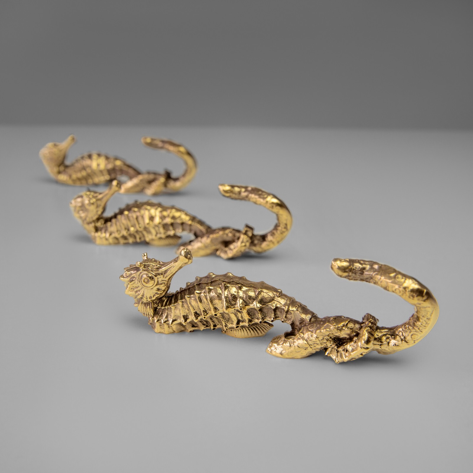 Brass seahorse hook. Strong and durable, perfect for bathroom towels