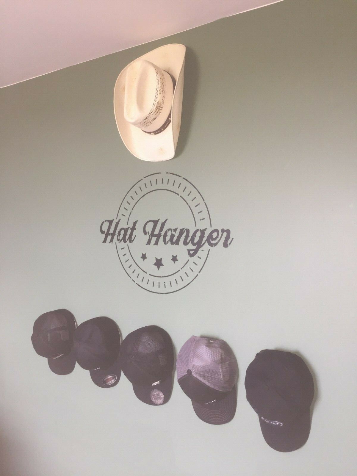 Hidden Hat Hangers -10 Pack – Black Barnwood – Holder Rack Hook Wall Display