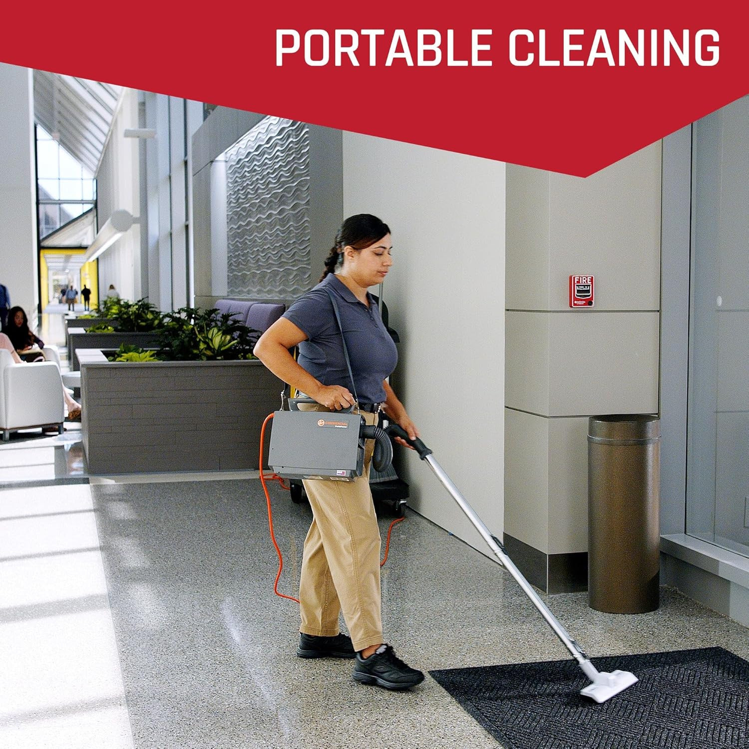 Hoover Commercial Portapower Lightweight Canister Vacuum Cleaner, Bagged Caniste