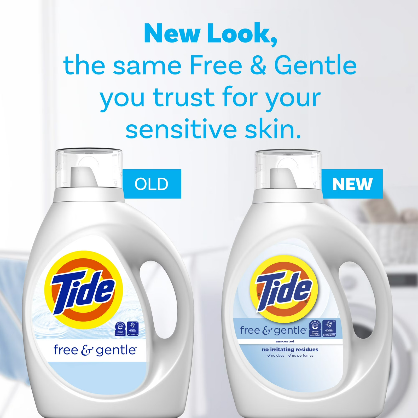 Tide Free & Gentle Laundry Detergent Liquid Unscented, 132 fl oz, 100 Loads