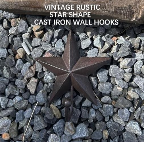Rustic Star Wall Hooks – Vintage Decorative Western Home Wall Mount Coat 1 Pack