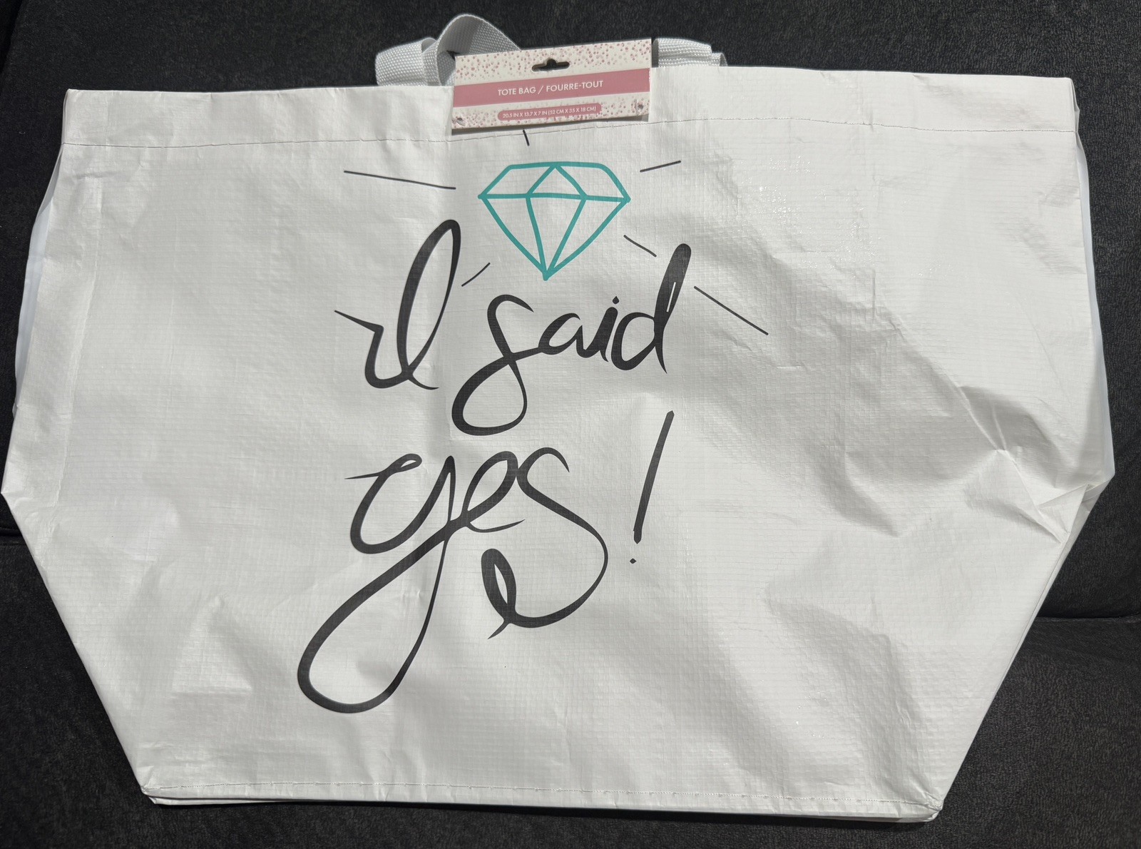 I said Yes White Tote Bag For Women Reusable Wedding Party Bride