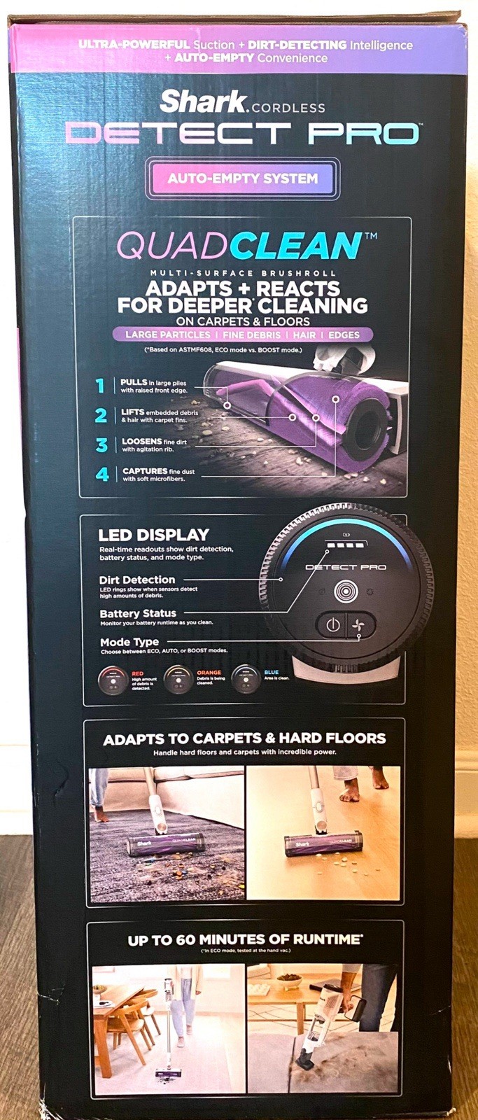 Shark IW3511 Detect Pro Cordless Vacuum Auto-Empty Pet Hair QuadClean 60min New