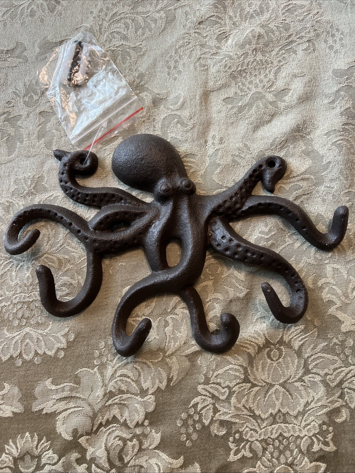 Cast Iron Swimming Octopus Wall Hook Towel Key Holder Bathroom Entry Door Hanger