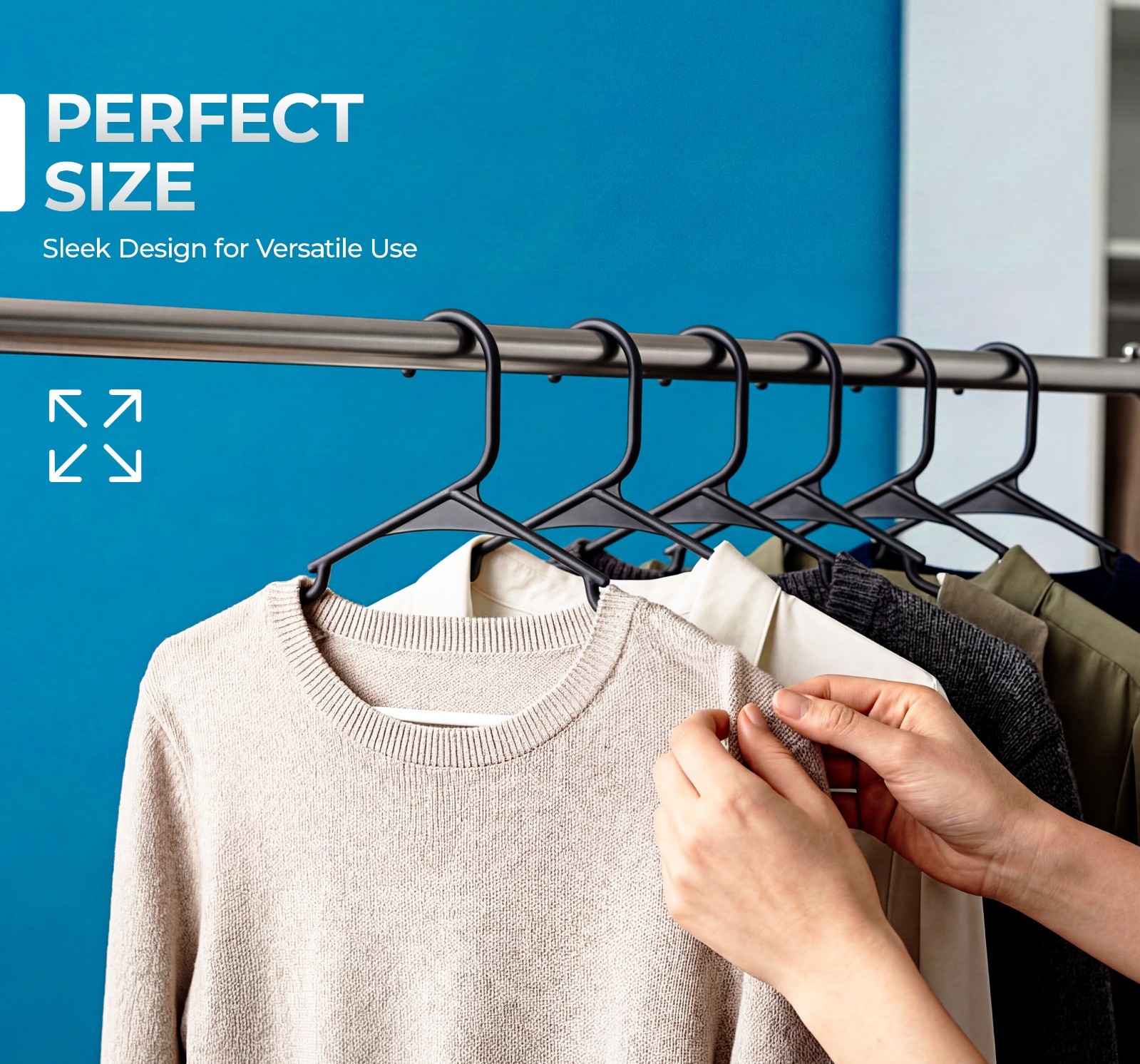 Heavy-Duty Non-Slip Plastic Clothes Hangers – 20/50 Pack, White & Black